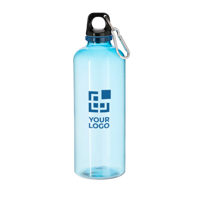 RPET-Flasche mit transluzentem Körper und Karabiner, 630 ml