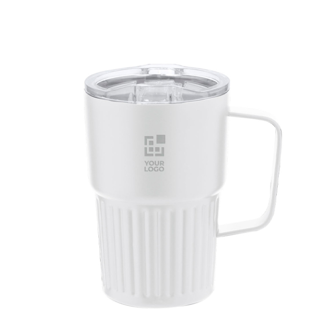Thermobecher aus recyceltem Stahl mit Reliefdesign, 400 ml