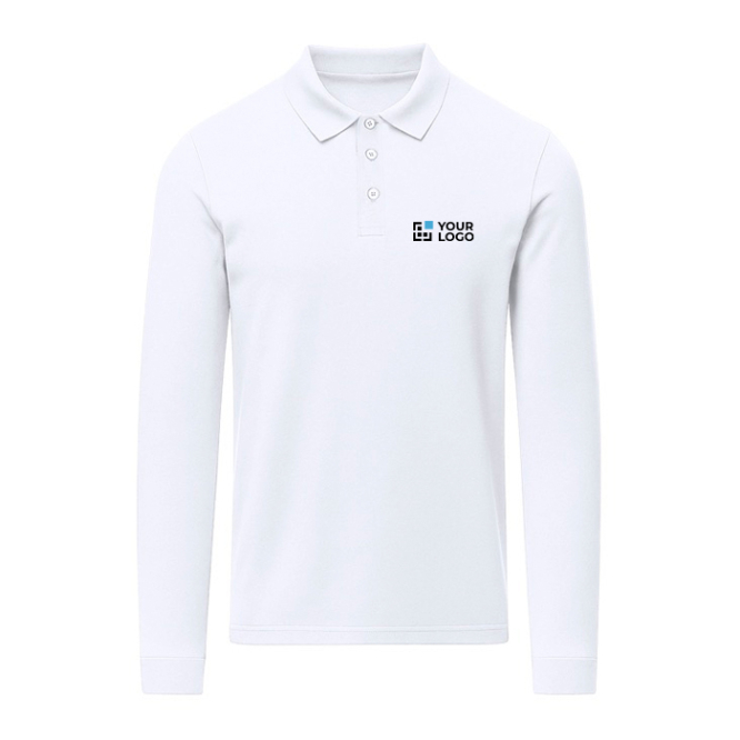 Unisex-Langarm-Polohemd aus Baumwolle 220 g/m2 