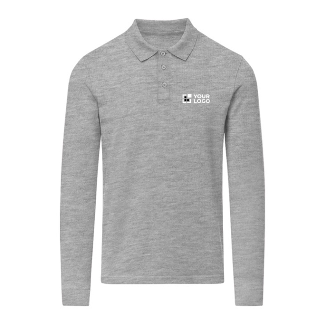 Unisex-Langarm-Polohemd aus Baumwolle 220 g/m2 