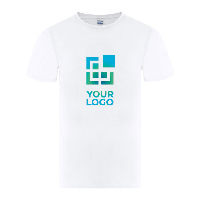 Weißes T Shirt kurzarm mit Rundhals 150 g m²