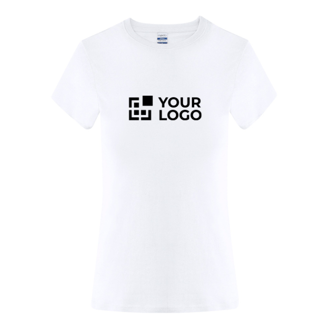 Damen Baumwoll T-Shirt mit kurzen Ärmeln, Rundhals, 150 g/m²