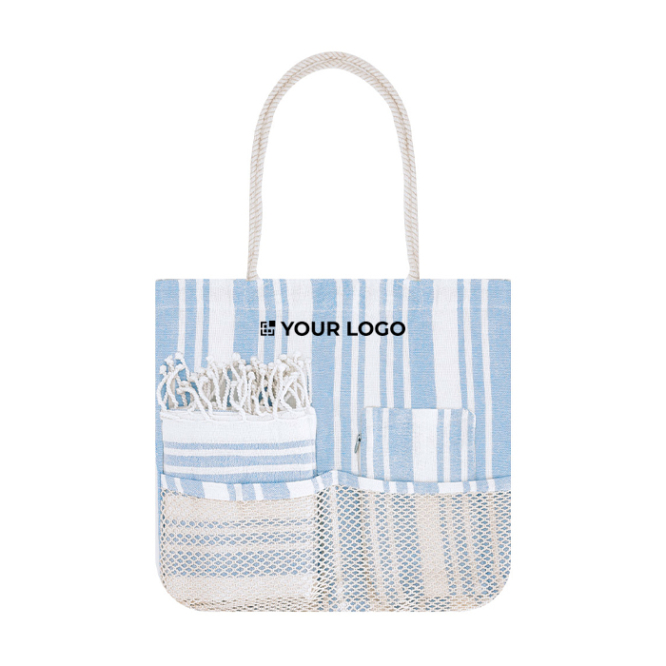 Set aus Strandtasche, Kulturbeutel und Pareo aus Baumwolle