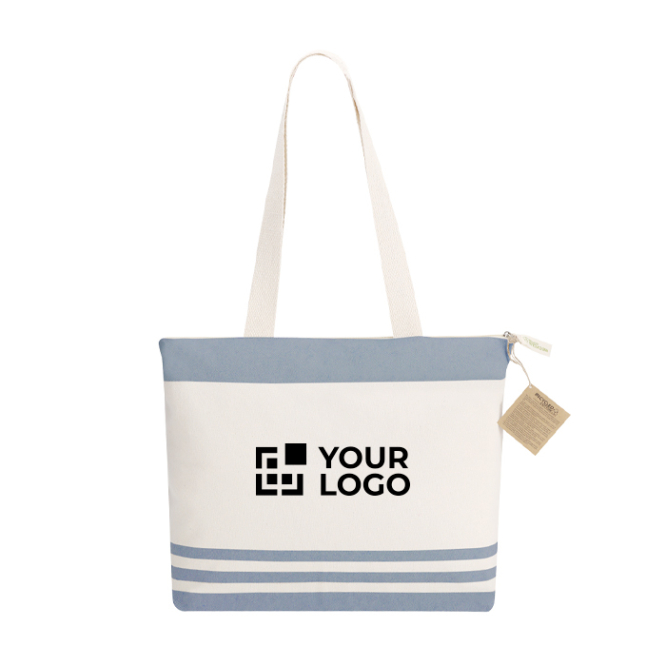 Schultertasche aus recycelter Baumwolle mit Bodenfalte