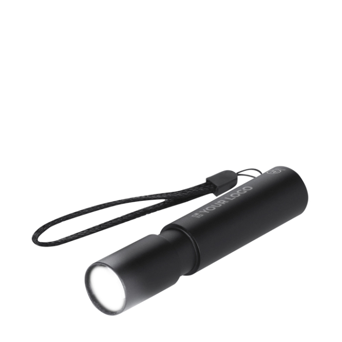 Taschenlampe aus recyceltem Aluminium mit Zoom und Akku