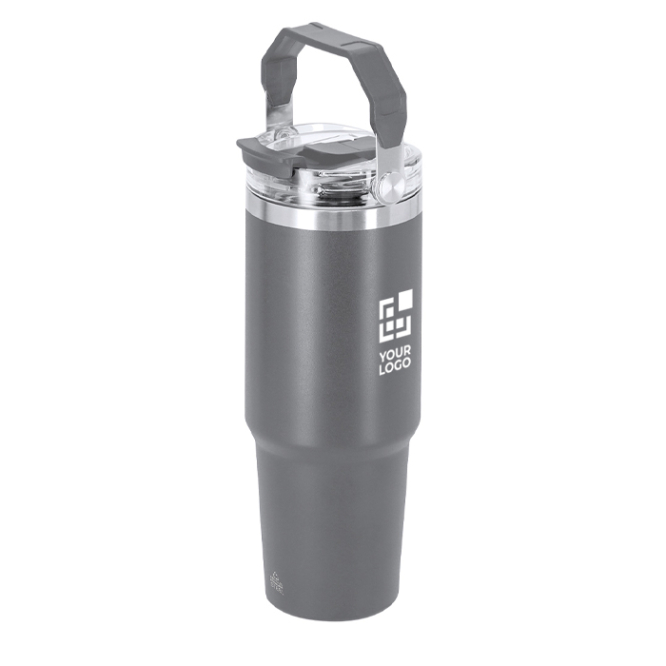Thermobecher aus Edelstahl, doppelwandig, mit Henkel 900 ml