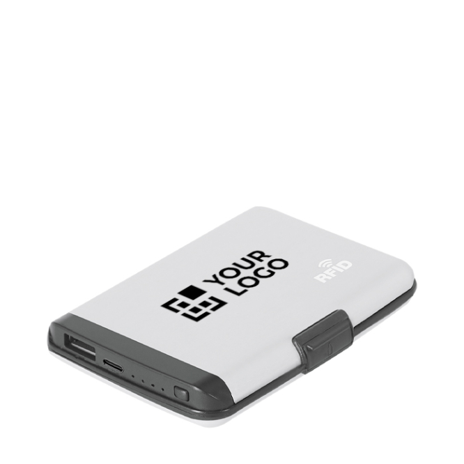 2-in-1-Kartenetui aus Aluminium mit Powerbank und RFID-Schutz