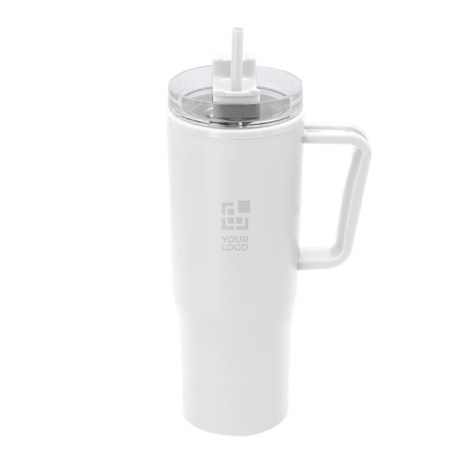 Thermobecher aus recyceltem Kunststoff mit Tragegriff 900 ml