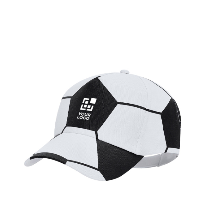 Sportkappe aus Baumwolle mit 5 Segmenten im Fußball-Design