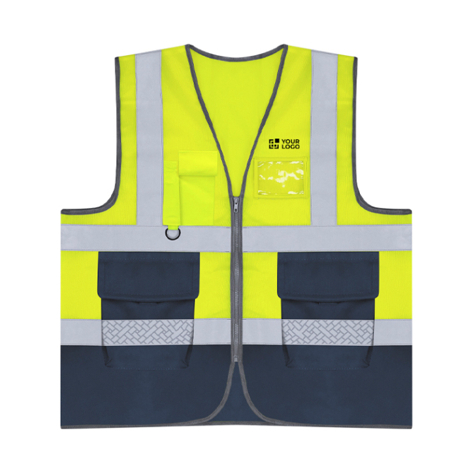 Zweifarbige Warnweste aus Polyester mit hoher Sichtbarkeit