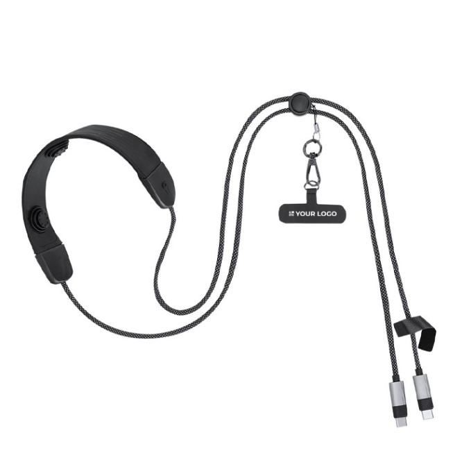 USB-C-Ladekabel mit Nackenmassagegerät und Handyhalterung, 100 W