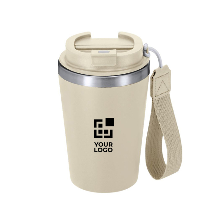 Thermobecher aus recyceltem Material mit Henkel, 350 ml