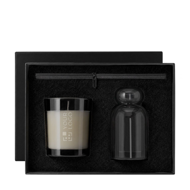 Aromaset aus Glas mit Diffusor und Duftkerze, 120 ml