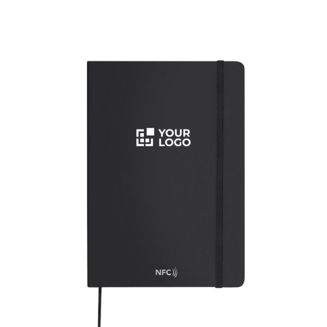 A5-Notizbuch mit Kunstledereinband, NFC und unlinierten Seiten