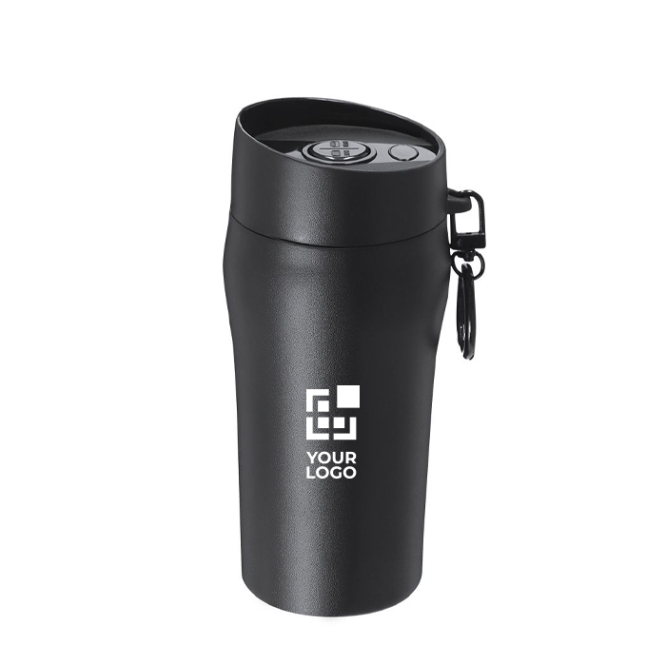 Thermobecher aus recyceltem Edelstahl mit Druckknopf, 280 ml