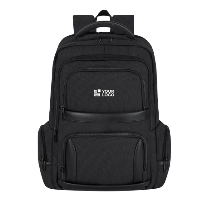 Gepolsterter Laptop-Rucksack aus Polyester und Kunstleder, 15 Zoll