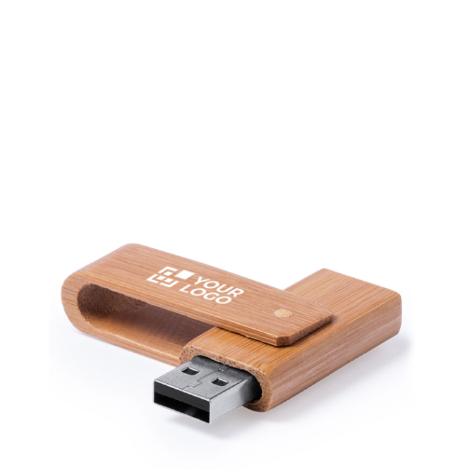 Bambus USB Stick mit schützendem Drehmechanismus