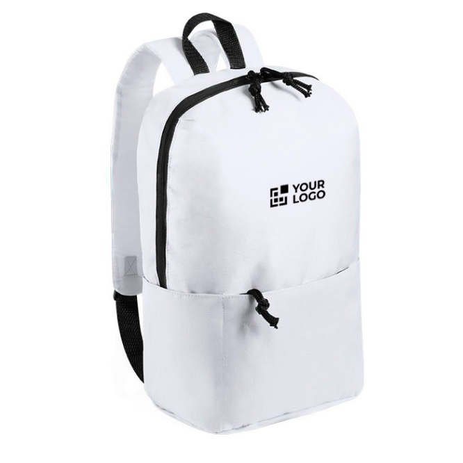 Rucksack aus Polyester im Siebdruckverfahren Ansicht mit Druckbereich