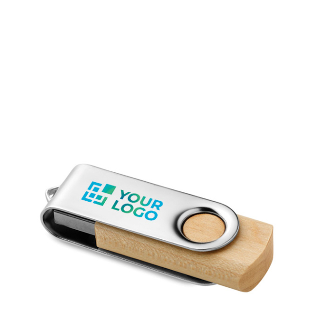 USB 3.0 aus hellem oder dunklem Holz mit drehbarem Clip 