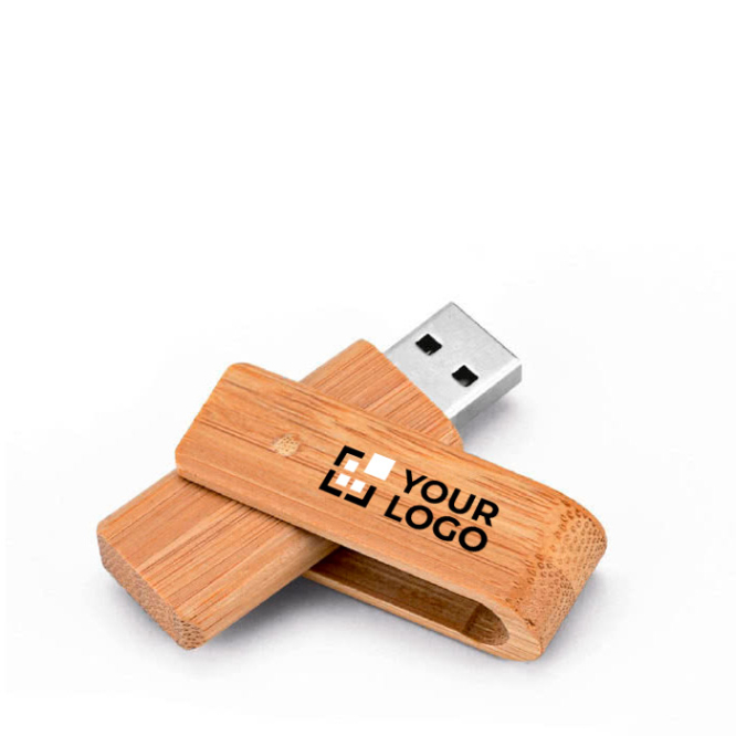 Drehbarer USB 3.0 aus Bambus in hellen und dunklen Tönen 
