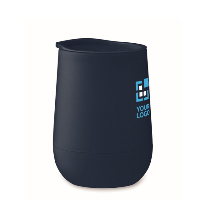 Doppelwandiger To-Go-Becher mit Schiebeverschluss im Deckel
