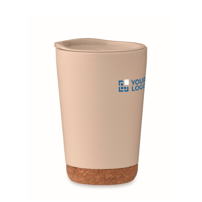 Doppelwandiger To-Go-Becher mit Korkdetail am Boden, 300 ml