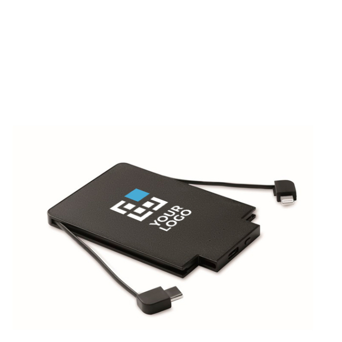 Magnetische Powerbank mit integrierten Kabeln, 2.500 mAh