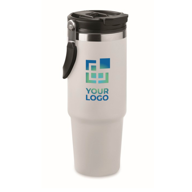 Doppelwandiger Becher mit Halm und Trinköffnung, 850 ml