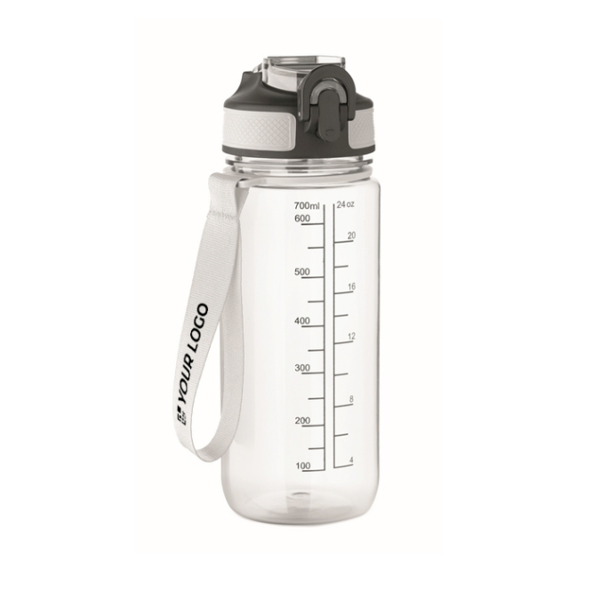 RPET-Auslaufsichere Flasche mit Strohhalm und Klappdeckel 700 ml