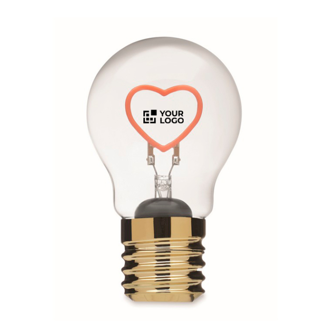 Dekorative LED-Glühbirne mit herzförmigem Filament und Batterien