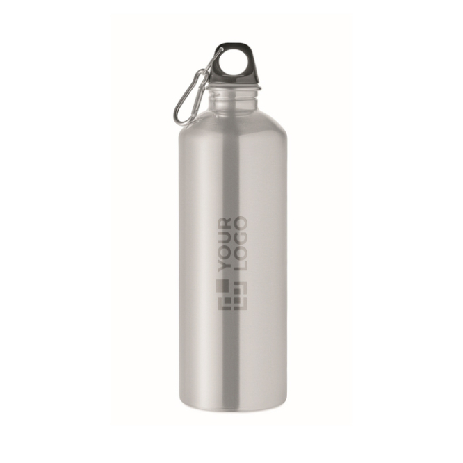 Recycelte Edelstahlflasche mit Karabiner 1 L