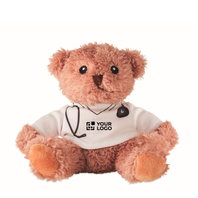 Medizinischer Polyester-Plüschbär mit bedrucktem weißem T-Shirt