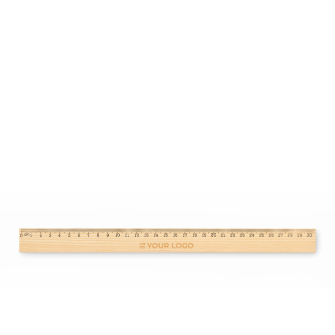 30-cm-Lineal aus Kiefernholz mit Doppelskala