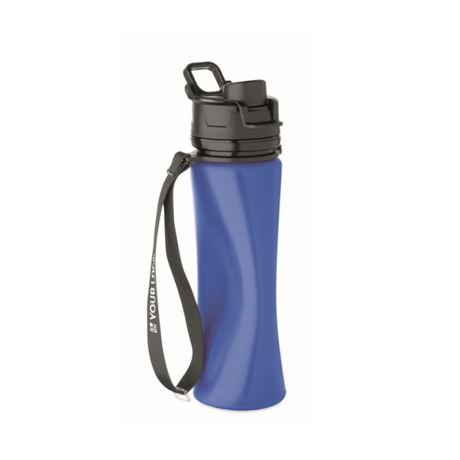 Faltbare Silikonflasche mit Deckel und elastischem Band 500 ml