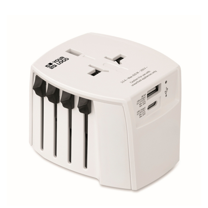 Kompakter Reiseadapter 30 W mit USB-A und USB-C
