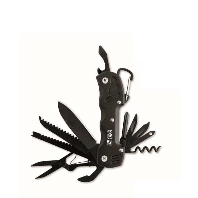 Multifunktionsmesser aus Aluminium und Edelstahl. 13-in-1 mit Etui