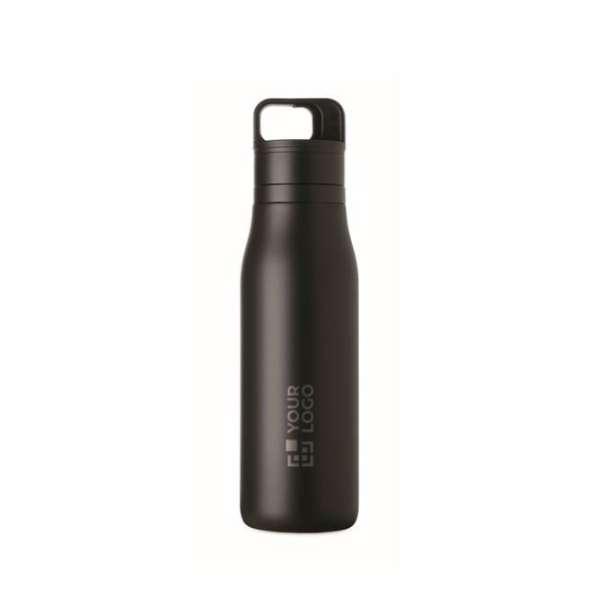 Thermoflasche aus recyceltem Edelstahl mit Trageschlaufe und leicht zu öffnendem Deckel 500 ml