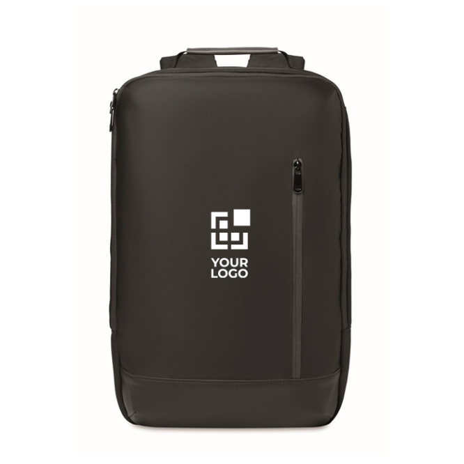 Laptoprucksack mit PU-Details und Trolley-Schlaufe für 15 Zoll