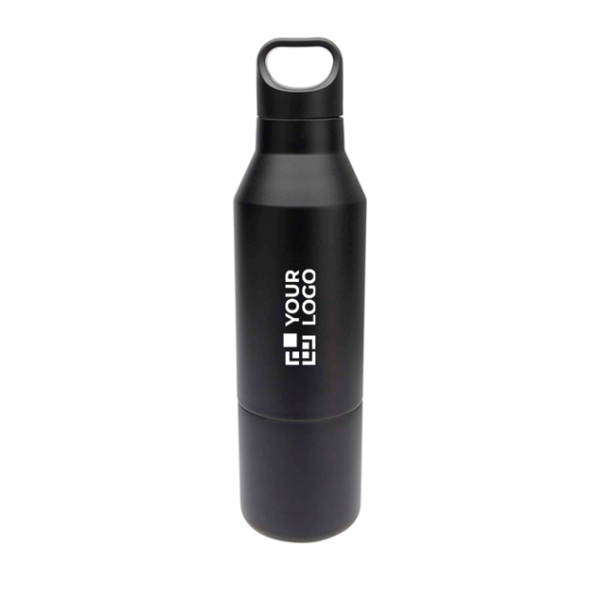 Thermosflasche aus recyceltem Edelstahl mit Becher, 600 ml