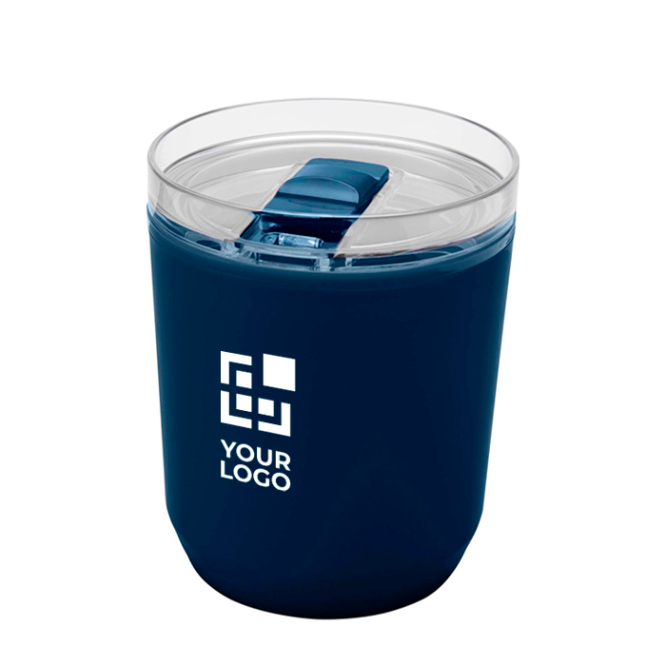 Schlichter Edelstahlbecher aus recyceltem Kunststoff, 180 ml