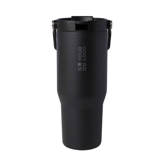 Recycelter Edelstahlbecher mit Multifunktionsdeckel 900 ml