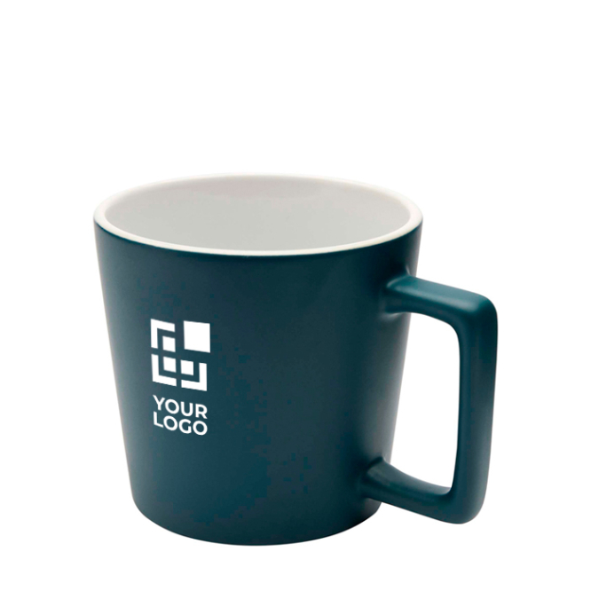 Matte Keramiktasse mit quadratischem Griff, 370 ml