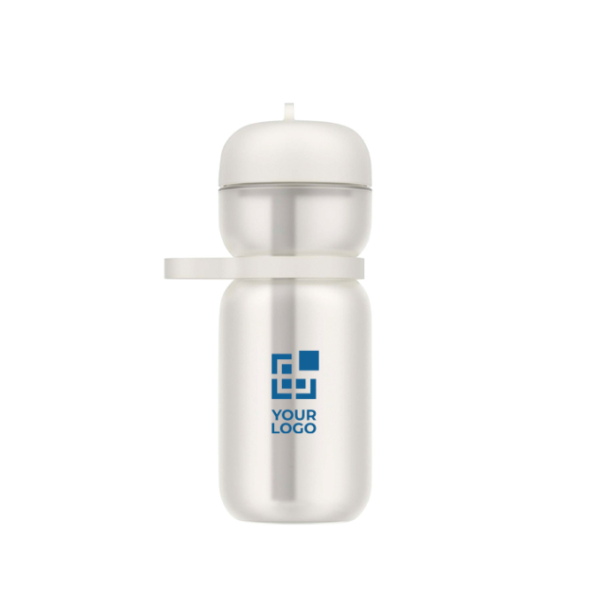 Sportflasche aus Kunststoff mit Klappdeckel und Strohhalm 600 ml Mepal