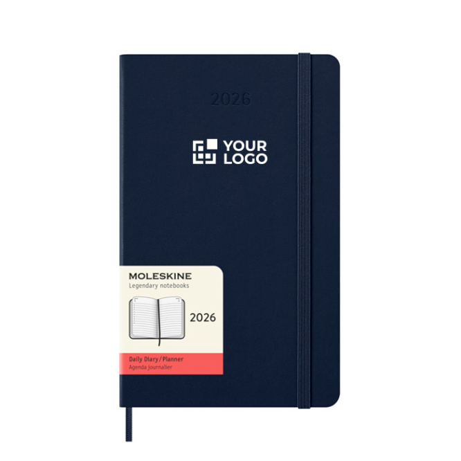 Papieragenda in Lederoptik mit Tagesansicht und Hardcover Moleskine