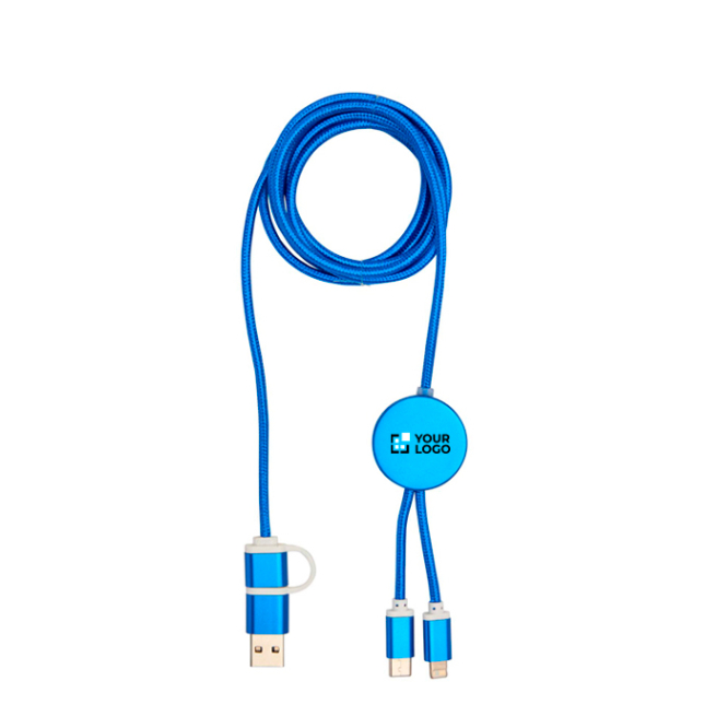 5-in-1 Ladekabel aus recyceltem Kunststoff und Aluminium