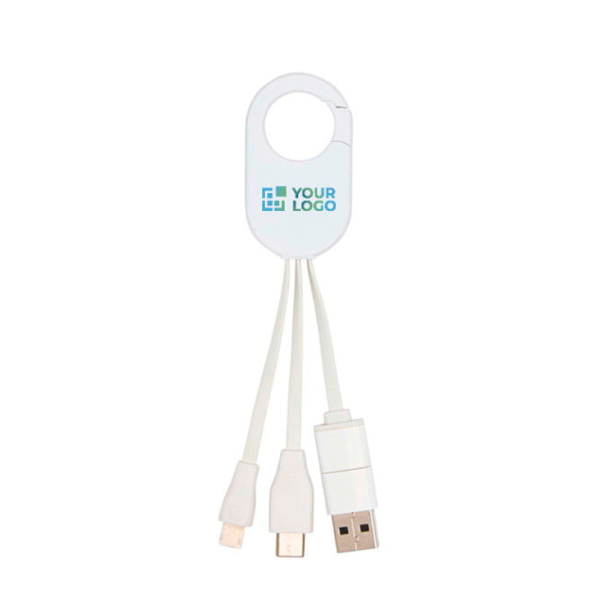 4-in-1 Ladekabel aus recyceltem Kunststoff mit Anschlüssen