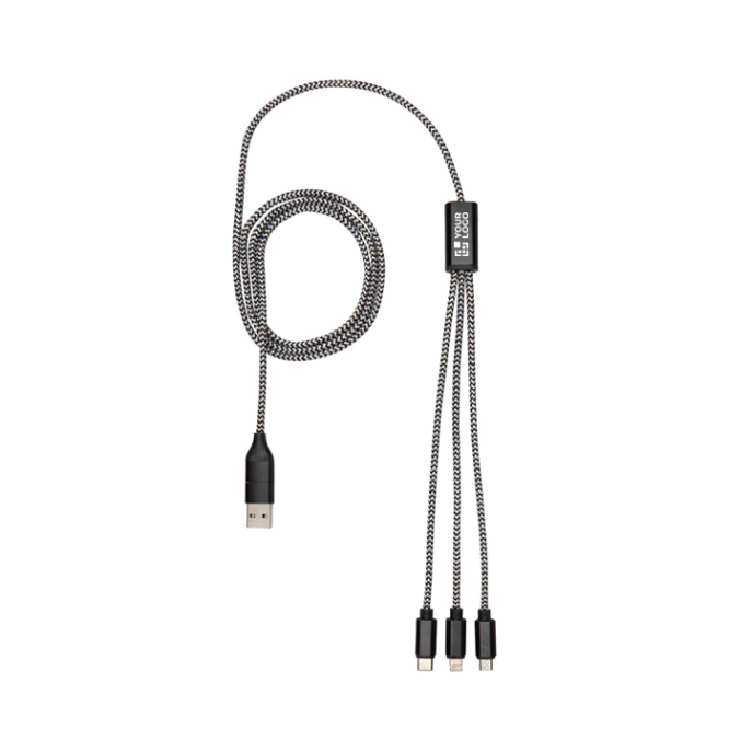 5-in-1-Ladekabel mit mehreren Anschlüssen zum Laden und Synchronisieren