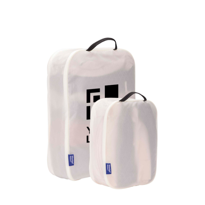 Set aus zwei Thule-Packwürfeln mit Netzabdeckung