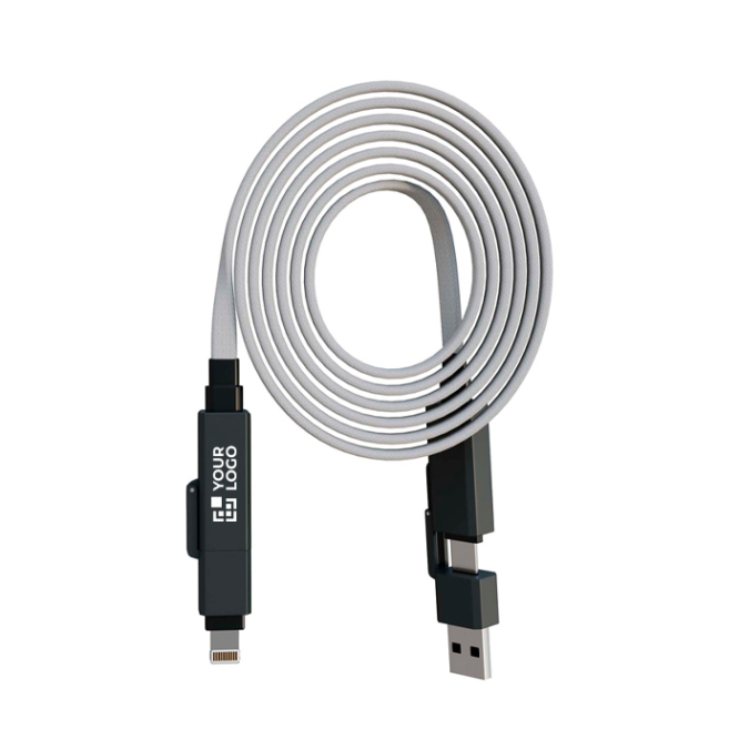 Magnetisches Ladekabel mit Aufrollfunktion und zwei Eingängen 60 W