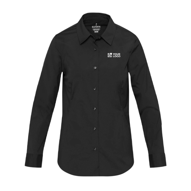 Damen Popelinehemd mit langen Ärmeln und geradem Schnitt 133 g/m² Elevate